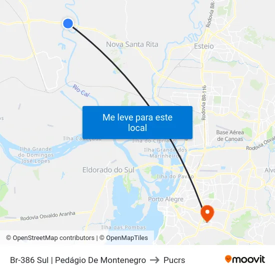 Br-386 Sul | Pedágio De Montenegro to Pucrs map