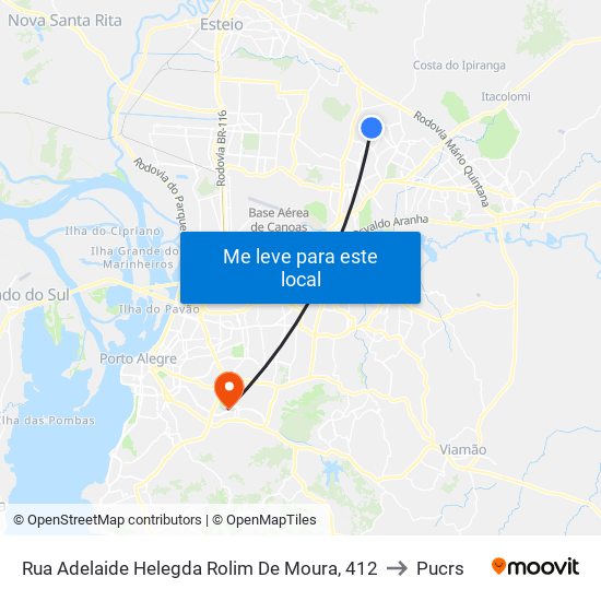 Rua Adelaide Helegda Rolim De Moura, 412 to Pucrs map