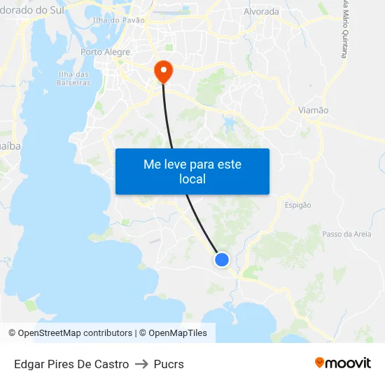 Edgar Pires De Castro to Pucrs map