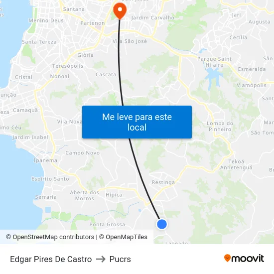 Edgar Pires De Castro to Pucrs map