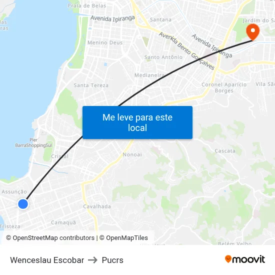 Wenceslau Escobar to Pucrs map