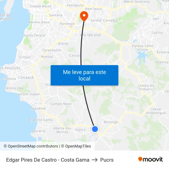 Edgar Pires De Castro - Costa Gama to Pucrs map