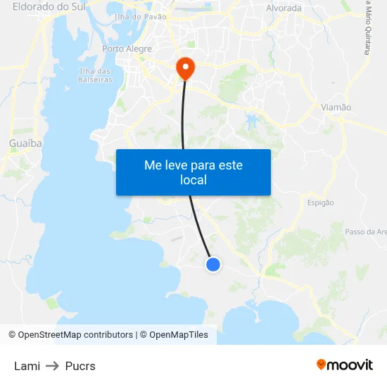 Lami to Pucrs map