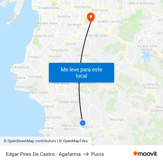 Edgar Pires De Castro - Agafarma to Pucrs map