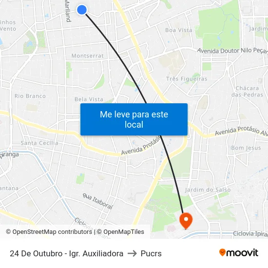 24 De Outubro - Igr. Auxiliadora to Pucrs map