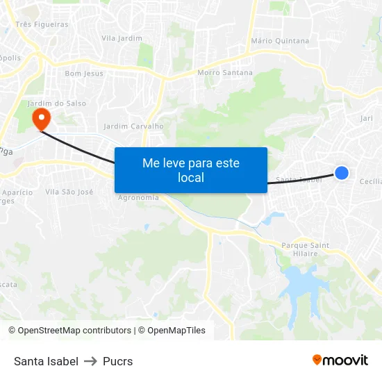 Santa Isabel to Pucrs map