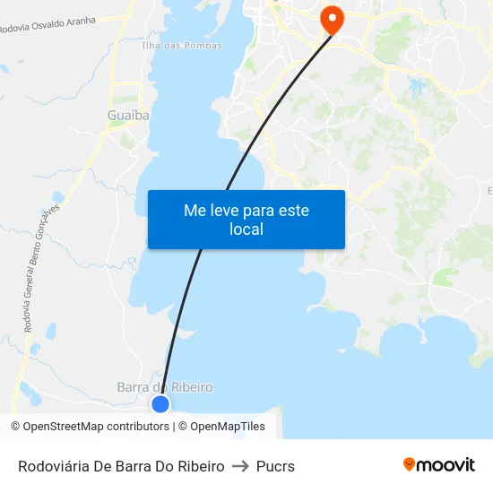 Rodoviária De Barra Do Ribeiro to Pucrs map