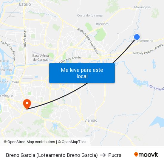 Breno Garcia (Loteamento Breno Garcia) to Pucrs map