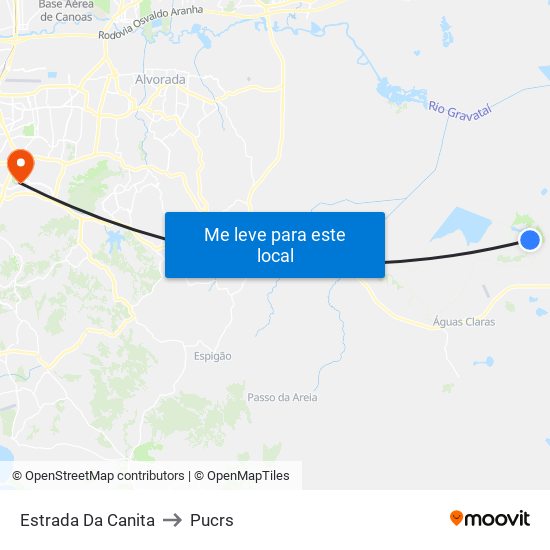 Estrada Da Canita to Pucrs map