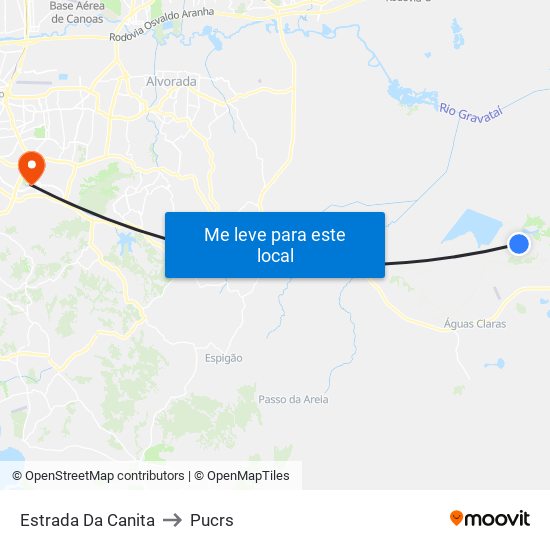 Estrada Da Canita to Pucrs map