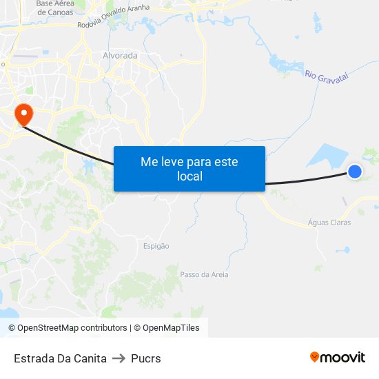 Estrada Da Canita to Pucrs map