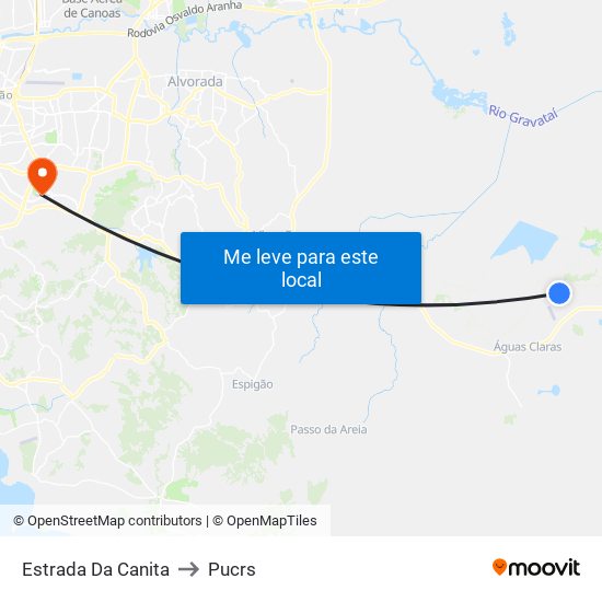 Estrada Da Canita to Pucrs map