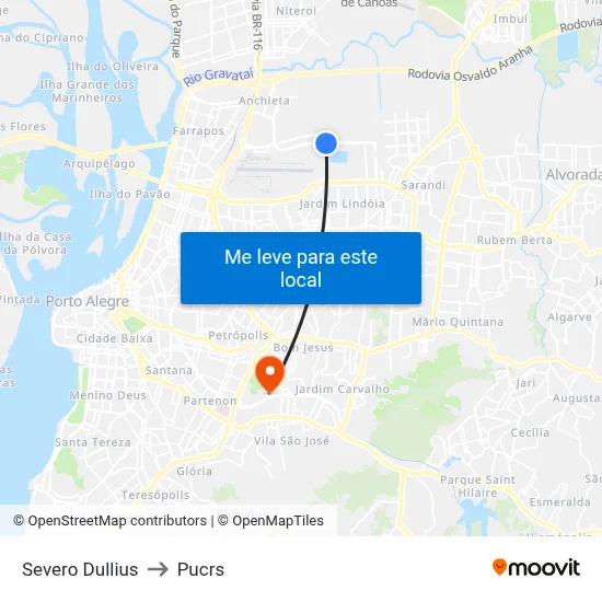 Severo Dullius to Pucrs map