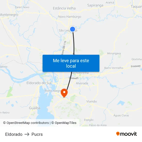 Eldorado to Pucrs map