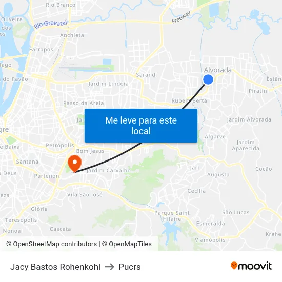 Jacy Bastos Rohenkohl to Pucrs map