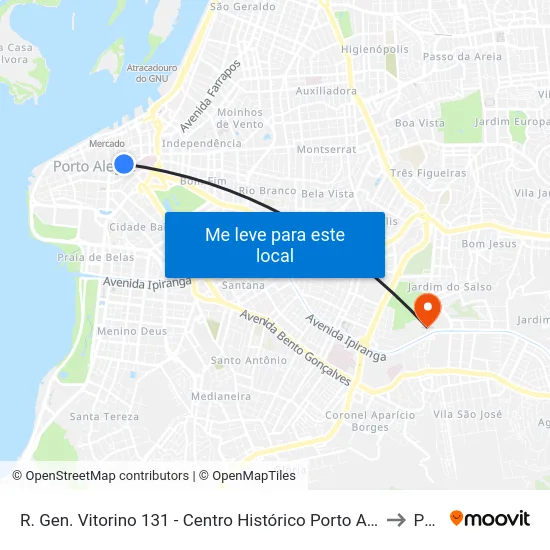 R. Gen. Vitorino 131 - Centro Histórico Porto Alegre - Rs 90010-020 Brasil to Pucrs map