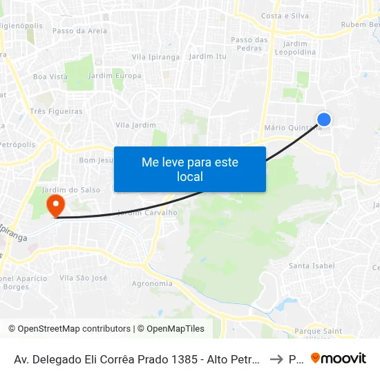 Av. Delegado Eli Corrêa Prado 1385 - Alto Petrópolis Porto Alegre - Rs 91260-300 Brasil to Pucrs map