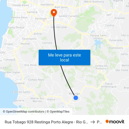 Rua Tobago 928 Restinga Porto Alegre - Rio Grande Do Sul 91790 Brasil to Pucrs map