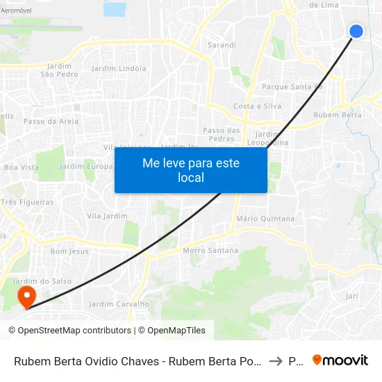 Rubem Berta Ovidio Chaves - Rubem Berta Porto Alegre - Rs 91170-330 Brasil to Pucrs map