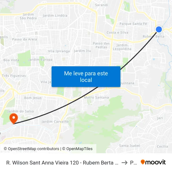 R. Wilson Sant Anna Vieira 120 - Rubem Berta Porto Alegre - Rs 91180-140 Brasil to Pucrs map