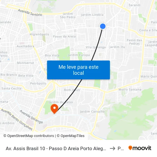 Av. Assis Brasil 10 - Passo D Areia Porto Alegre - Rs 91010-004 Brasil to Pucrs map