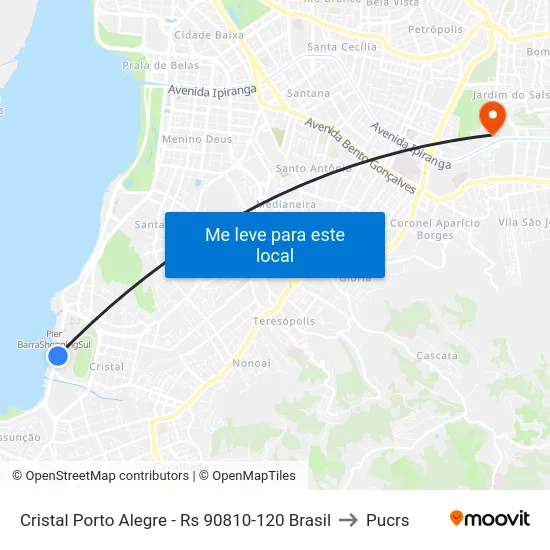 Cristal Porto Alegre - Rs 90810-120 Brasil to Pucrs map