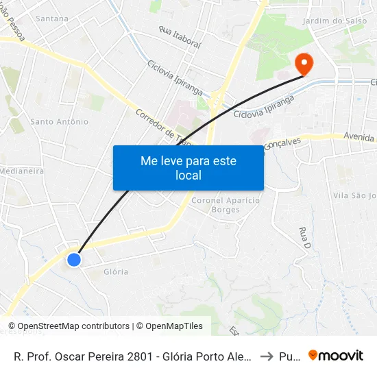 R. Prof. Oscar Pereira 2801 - Glória Porto Alegre - Rs Brasil to Pucrs map