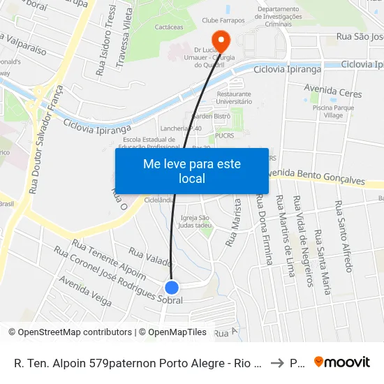 R. Ten. Alpoin 579paternon Porto Alegre - Rio Grande Do Sul 91510-710 Brasil to Pucrs map