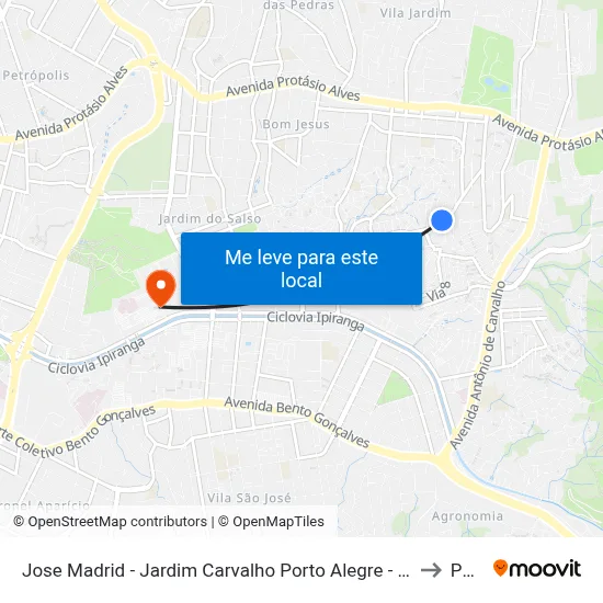 Jose Madrid - Jardim Carvalho Porto Alegre - Rs 90460-080 Brasil to Pucrs map