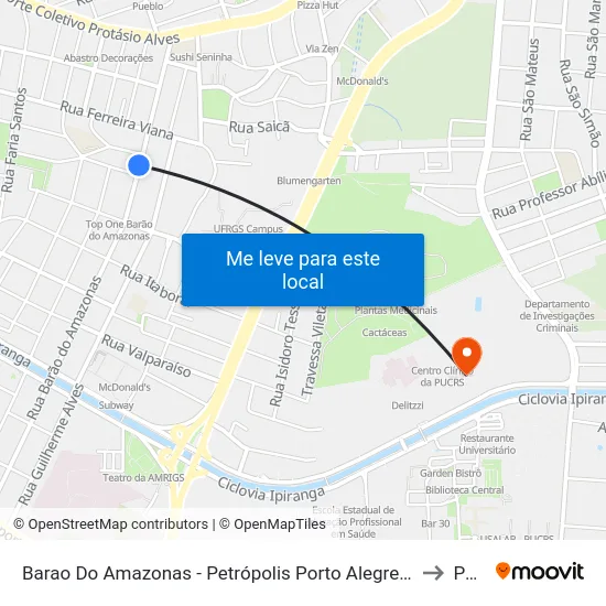 Barao Do Amazonas - Petrópolis Porto Alegre - Rs 04870-470 Brasil to Pucrs map