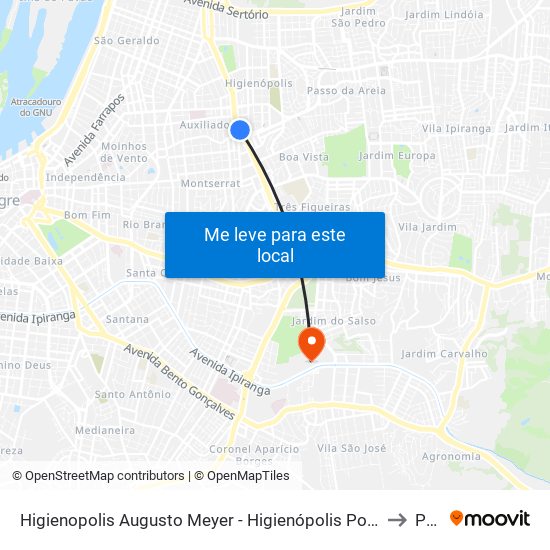 Higienopolis Augusto Meyer - Higienópolis Porto Alegre - Rs 90550-143 Brasil to Pucrs map