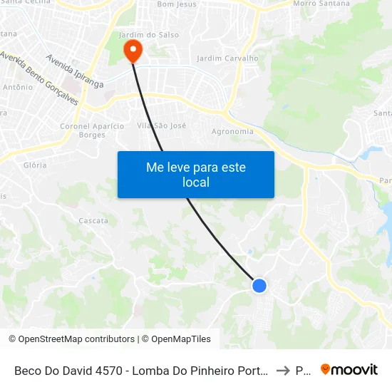 Beco Do David 4570 - Lomba Do Pinheiro Porto Alegre - Rs 91550-160 Brasil to Pucrs map