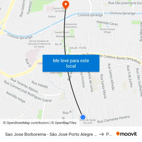 Sao Jose Borborema - São José Porto Alegre - Rs 91520-030 Brasil to Pucrs map