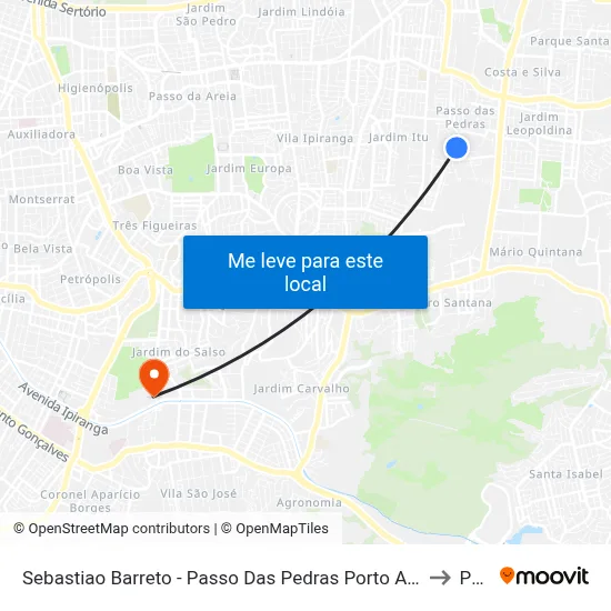 Sebastiao Barreto - Passo Das Pedras Porto Alegre - Rs 91230-510 Brasil to Pucrs map