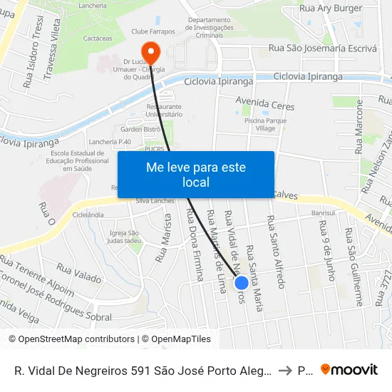 R. Vidal De Negreiros 591 São José Porto Alegre - Rio Grande Do Sul 91520-480 Brasil to Pucrs map