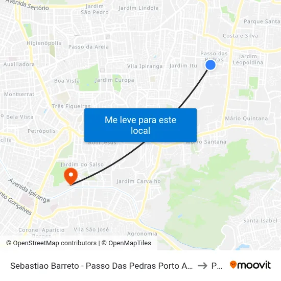 Sebastiao Barreto - Passo Das Pedras Porto Alegre - Rs 91230-400 Brasil to Pucrs map