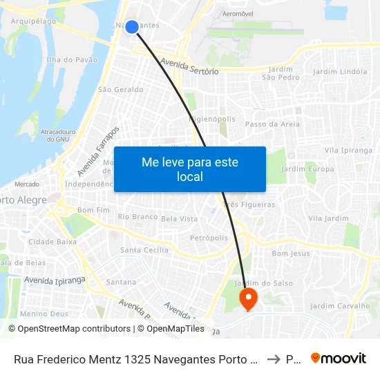 Rua Frederico Mentz 1325 Navegantes Porto Alegre - Rs 90240-110 Brasil to Pucrs map