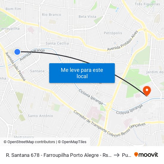 R. Santana 678 - Farroupilha Porto Alegre - Rs 90035-003 Brasil to Pucrs map