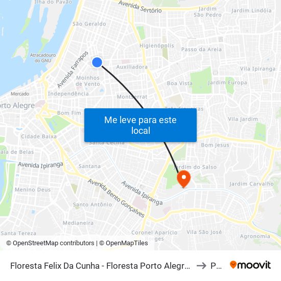 Floresta Felix Da Cunha - Floresta Porto Alegre - Rs 90560-003 Brasil to Pucrs map