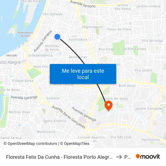 Floresta Felix Da Cunha - Floresta Porto Alegre - Rs 90560-003 Brasil to Pucrs map