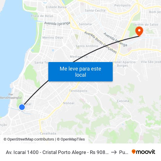 Av. Icaraí 1400 - Cristal Porto Alegre - Rs 90810-000 Brasil to Pucrs map