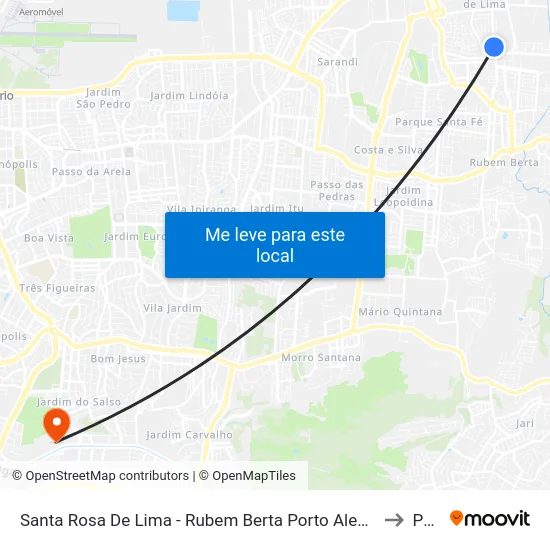 Santa Rosa De Lima - Rubem Berta Porto Alegre - Rs 91170-590 Brasil to Pucrs map