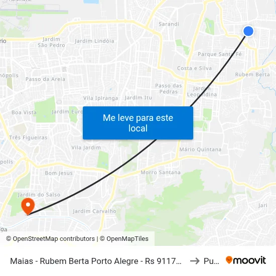 Maias - Rubem Berta Porto Alegre - Rs 91170-200 Brasil to Pucrs map