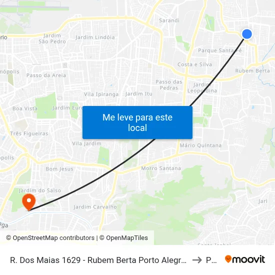 R. Dos Maias 1629 - Rubem Berta Porto Alegre - Rs 91170-200 Brasil to Pucrs map