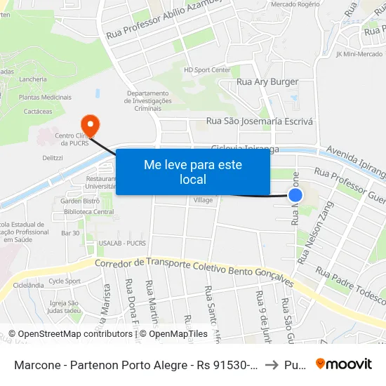 Marcone - Partenon Porto Alegre - Rs 91530-160 Brasil to Pucrs map