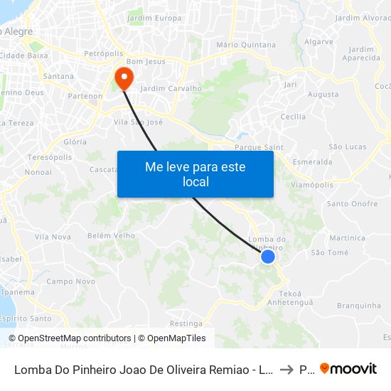 Lomba Do Pinheiro Joao De Oliveira Remiao - Lomba Do Pinheiro Porto Alegre - Rs 91570-730 Brasil to Pucrs map
