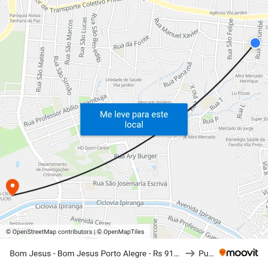 Bom Jesus - Bom Jesus Porto Alegre - Rs 91420-070 Brasil to Pucrs map