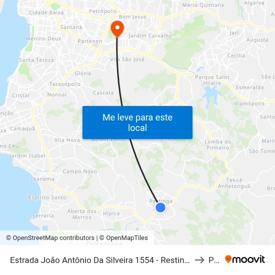 Estrada João Antônio Da Silveira 1554 - Restinga Porto Alegre - Rs 91790-400 Brasil to Pucrs map