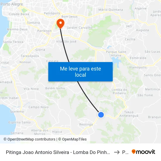 Pitinga Joao Antonio Silveira - Lomba Do Pinheiro Porto Alegre - Rs 91790-400 Brasil to Pucrs map