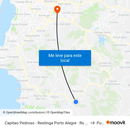Capitao Pedroso - Restinga Porto Alegre - Rs 91790-000 Brasil to Pucrs map